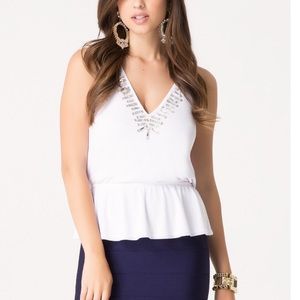 New bebe embellished halter top size M